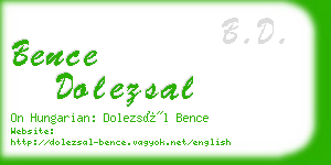 bence dolezsal business card